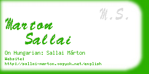 marton sallai business card